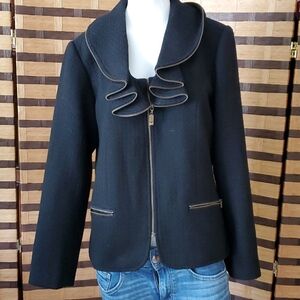 Spanner part wool zip up lined jacket